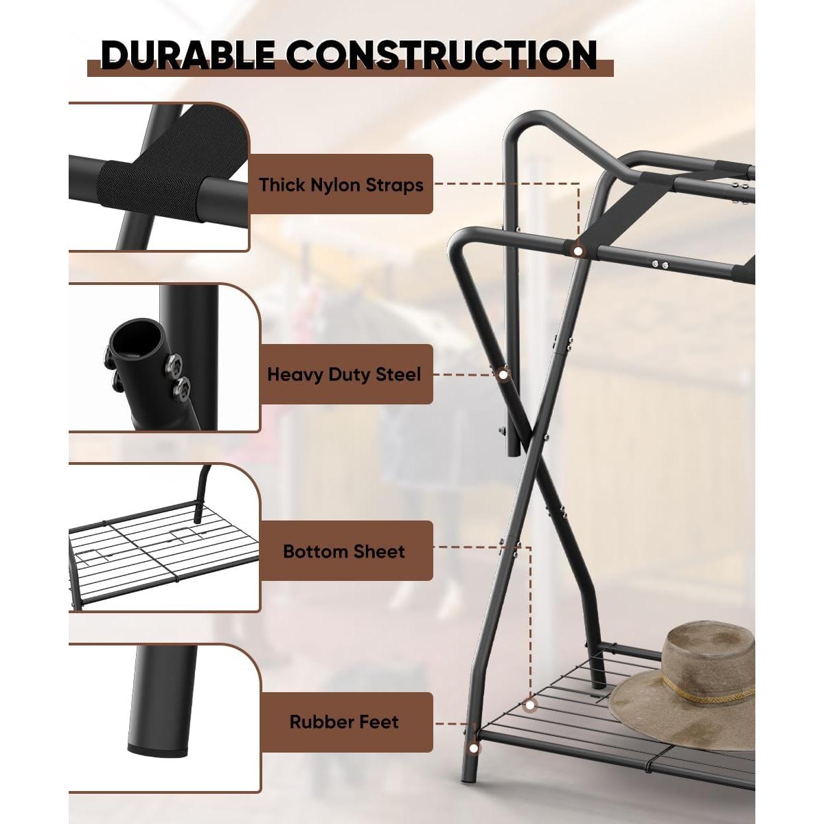 Soporte Plegable para Sillas de Montar Queension Negro 45.36 kg