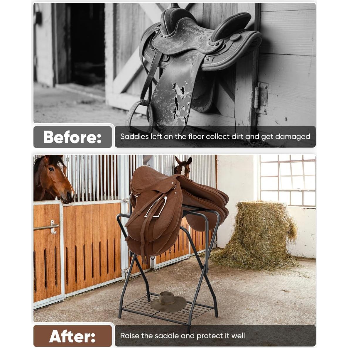 Soporte Plegable para Sillas de Montar Queension Negro 45.36 kg