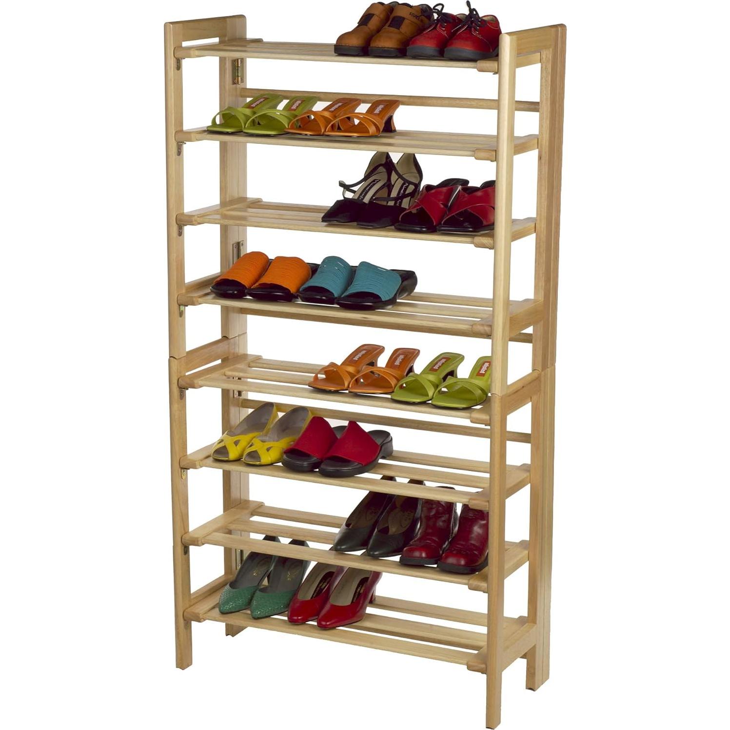 Estante para Zapatos Plegable Winsome Wood 4 Niveles Natural