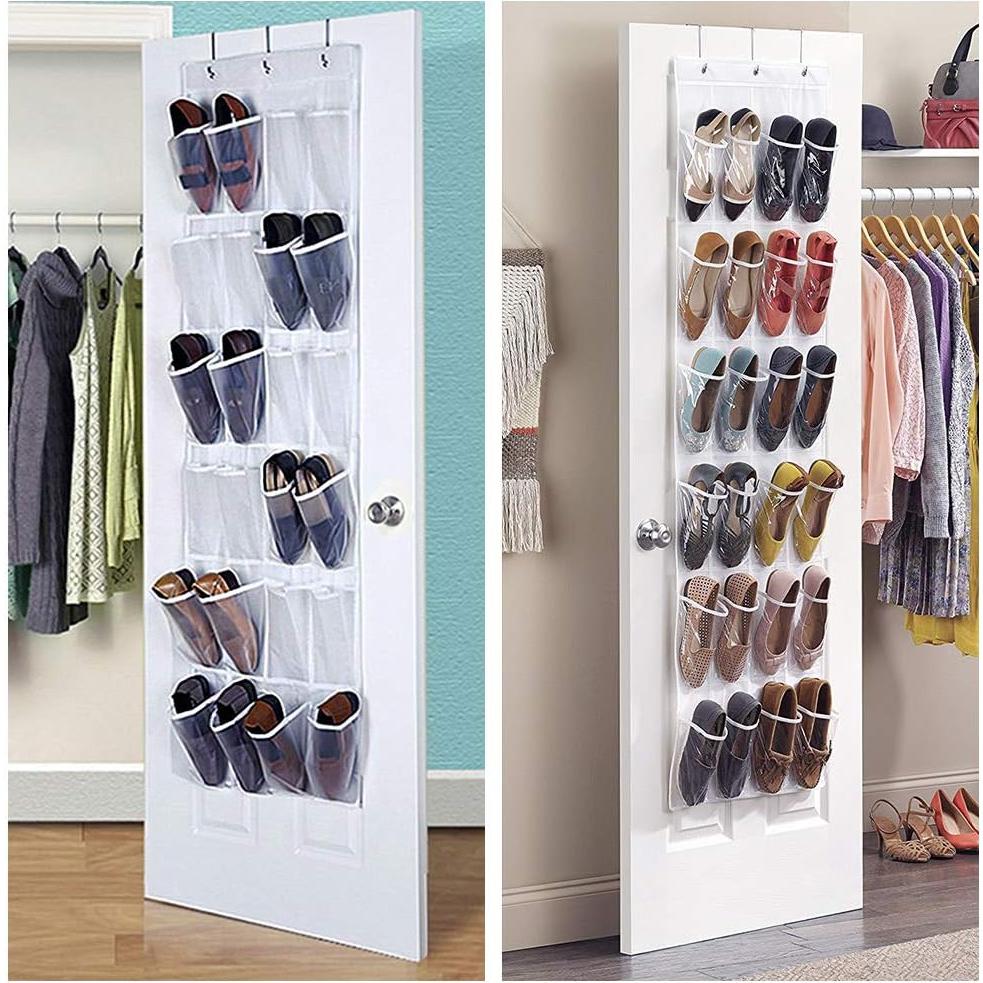 Organizador de Zapatos QUMENEY 24 Bolsillos Colgante Transparente