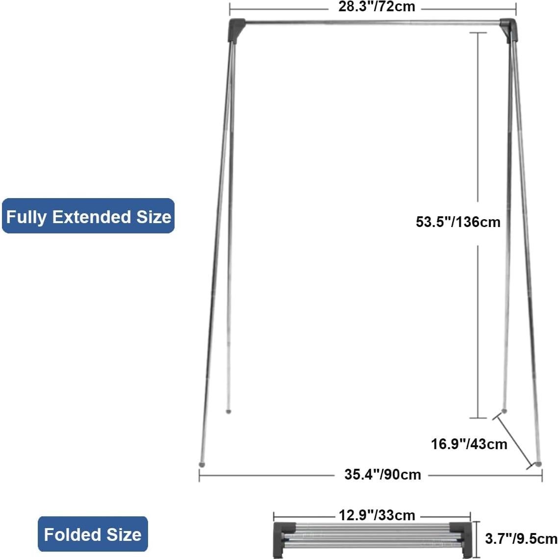 Perchero portátil ANLEBUY colapsable negro con 3 perchas