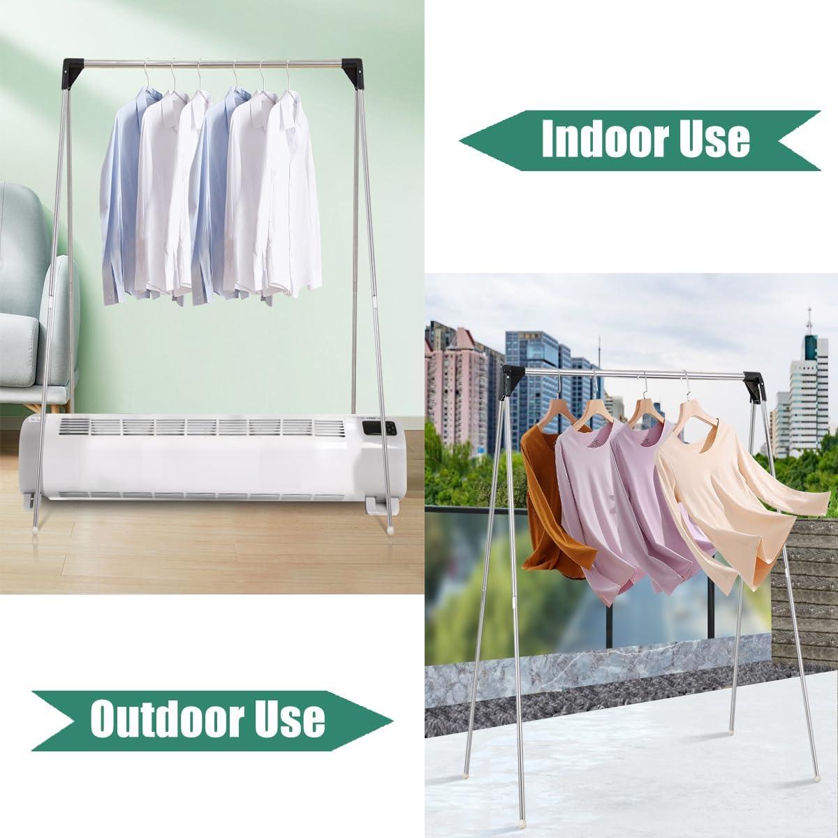 Perchero portátil ANLEBUY colapsable negro con 3 perchas