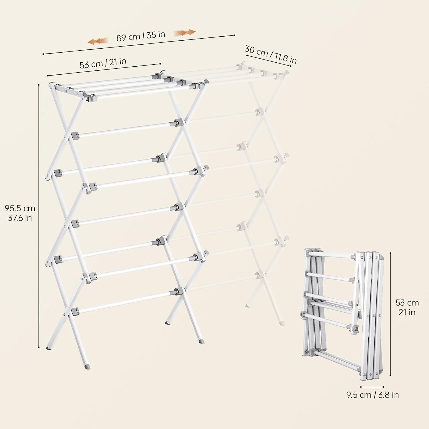 Estante de Secado de Ropa APEXCHASER Plegable Expandible 3 Niveles