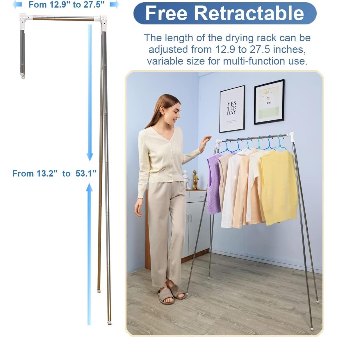 Perchero Plegable ANLEBUY Blanco Portátil 4 kg 3 Perchas