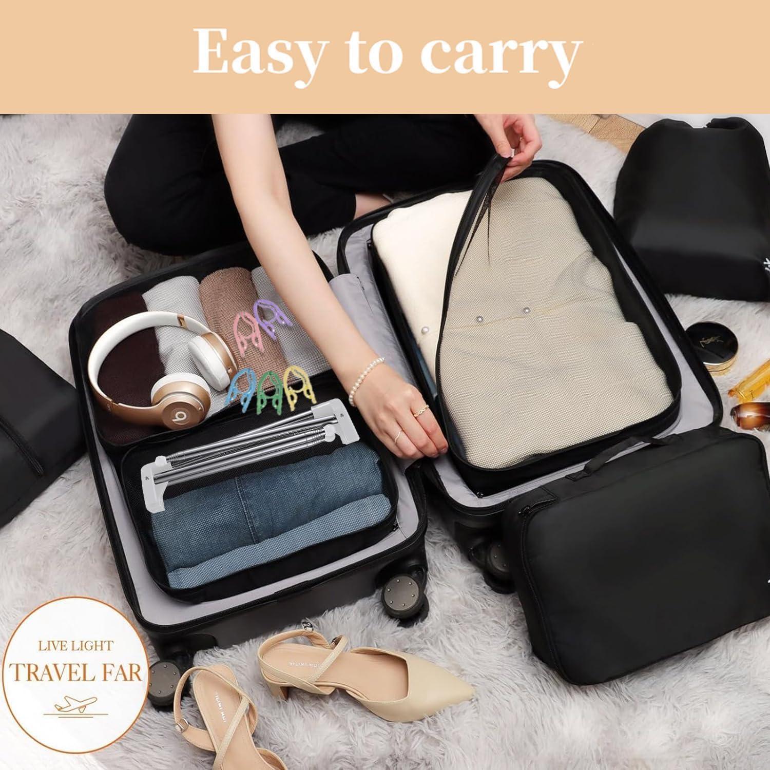 Perchero Plegable ANLEBUY Blanco Portátil 4 kg 3 Perchas