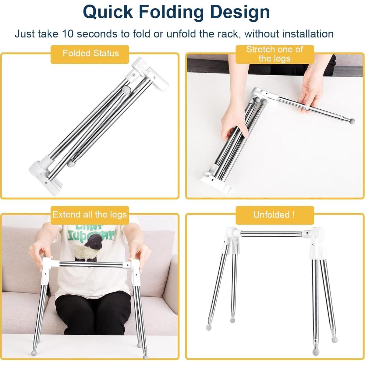 Perchero Plegable ANLEBUY Blanco Portátil 4 kg 3 Perchas