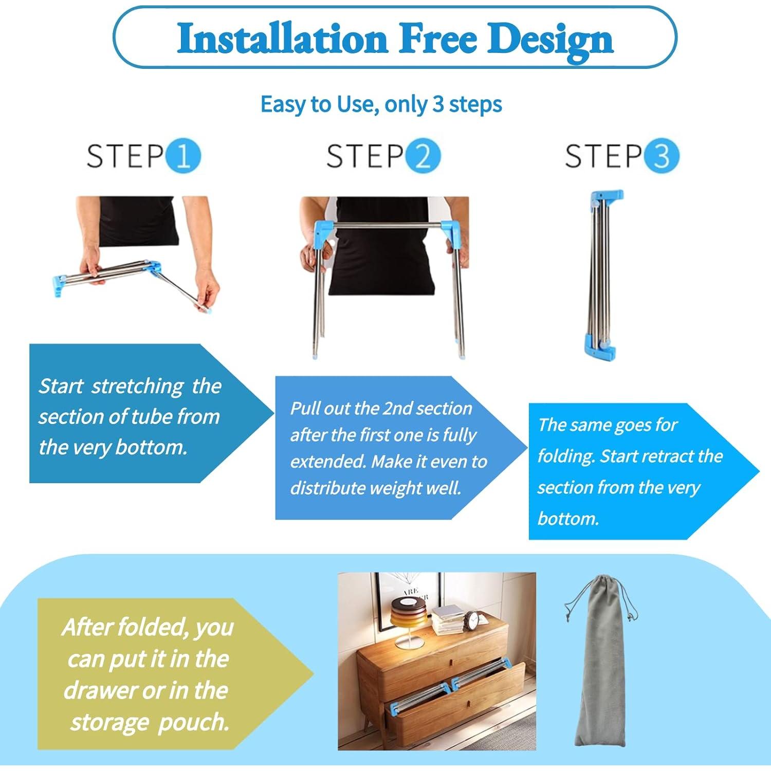 Perchero Plegable Lmaray para Secar Ropa 135 cm Portátil