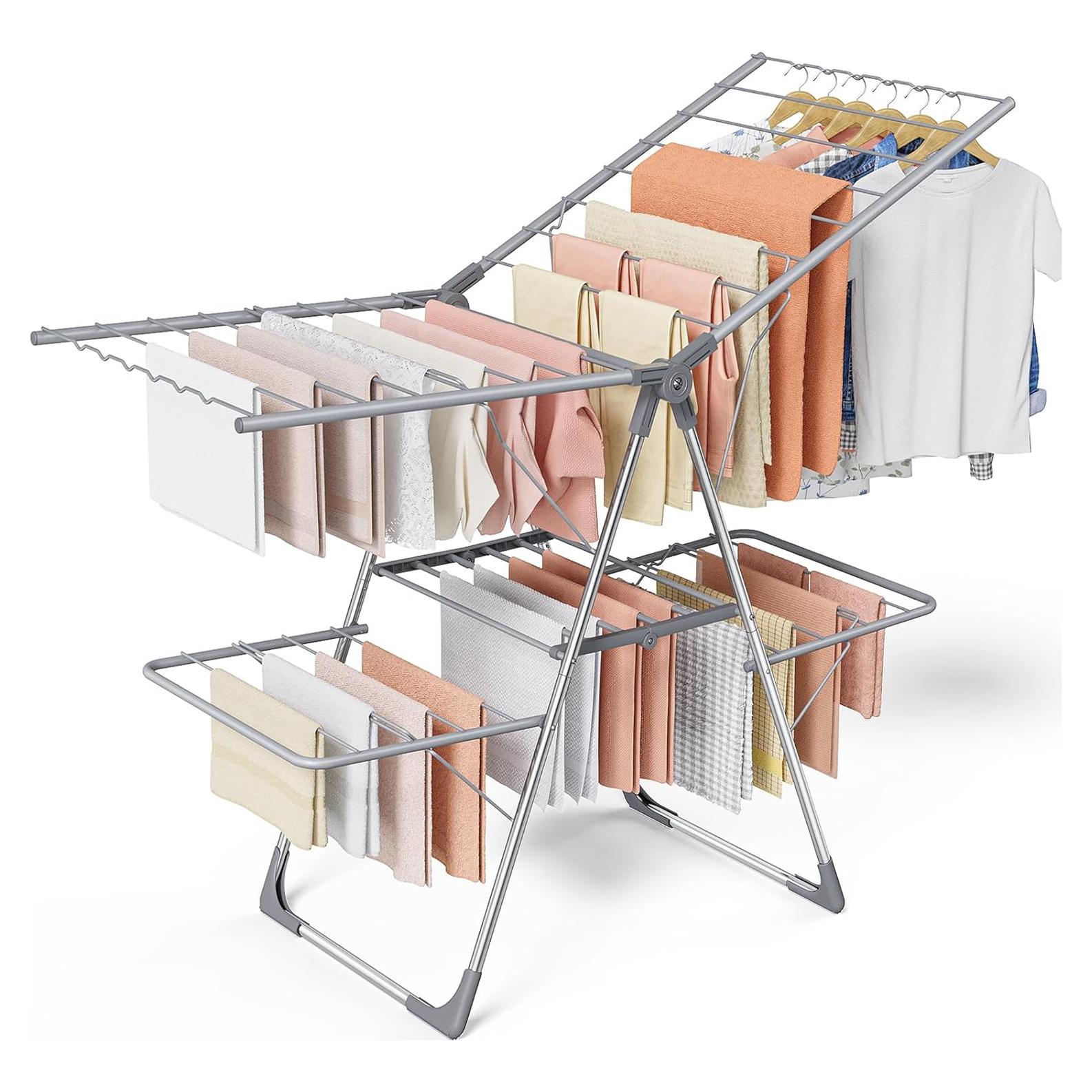 Estante Plegable para Secar Ropa Sakugi 140.97x57.79 cm Gris