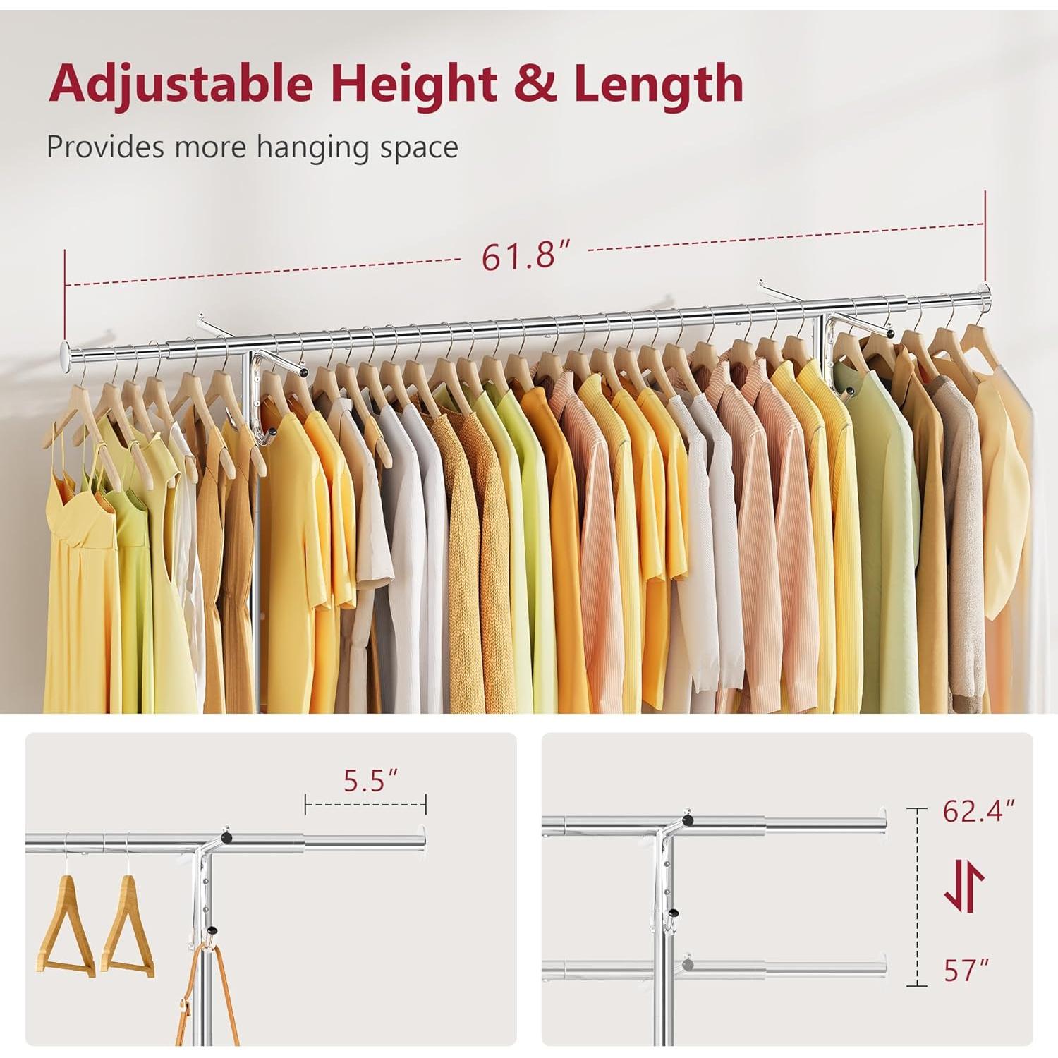 Perchero Plegable Tajsoon con Funda y Ruedas Ajustable 113.4 kg