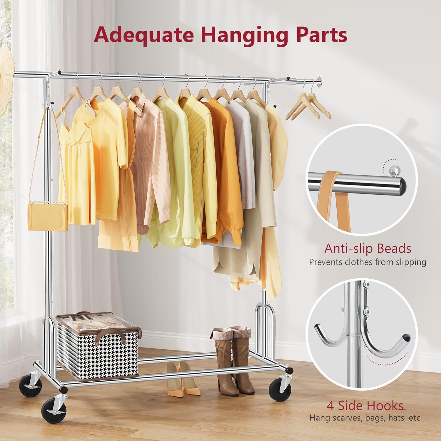 Perchero Plegable Tajsoon con Funda y Ruedas Ajustable 113.4 kg