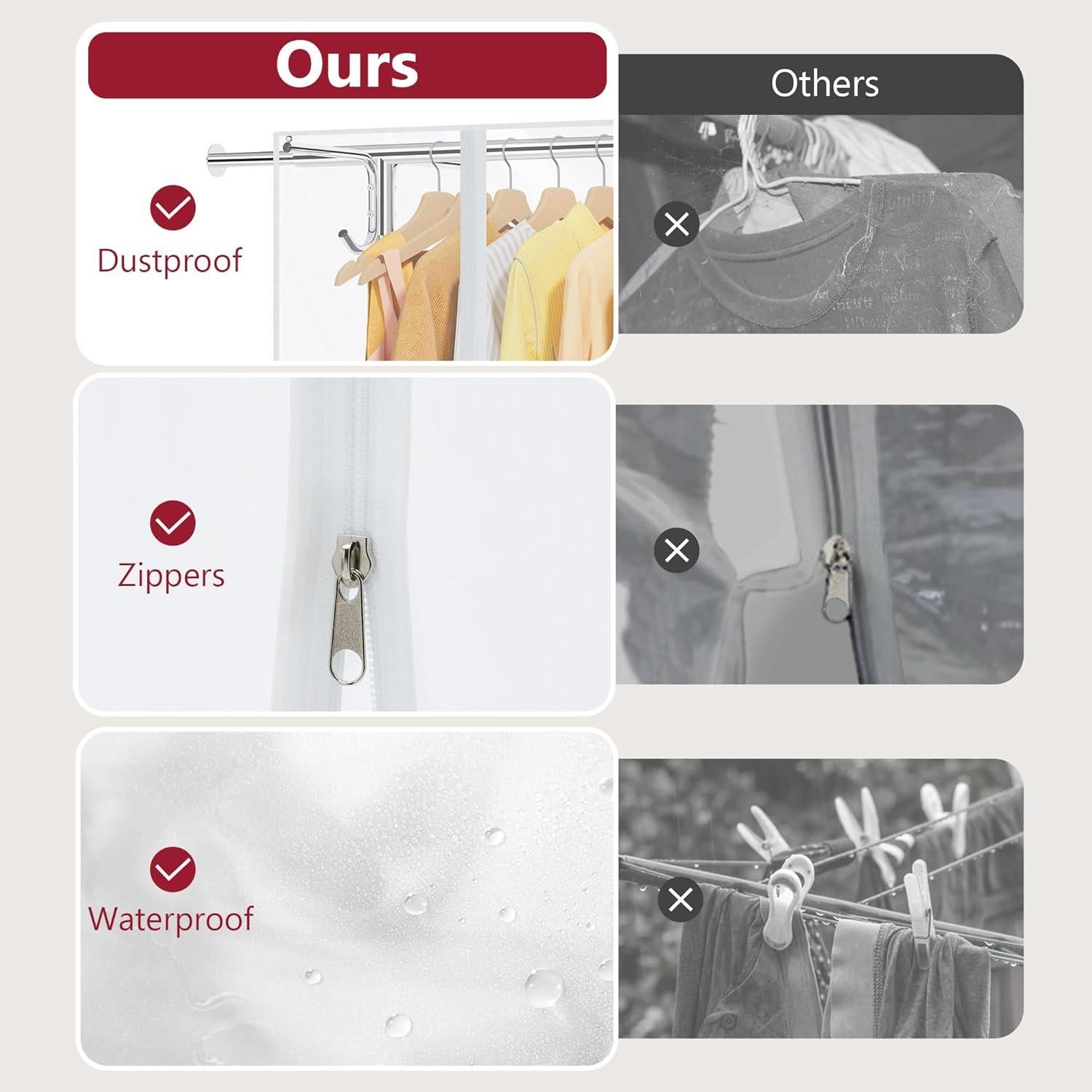 Perchero Plegable Tajsoon con Funda y Ruedas Ajustable 113.4 kg