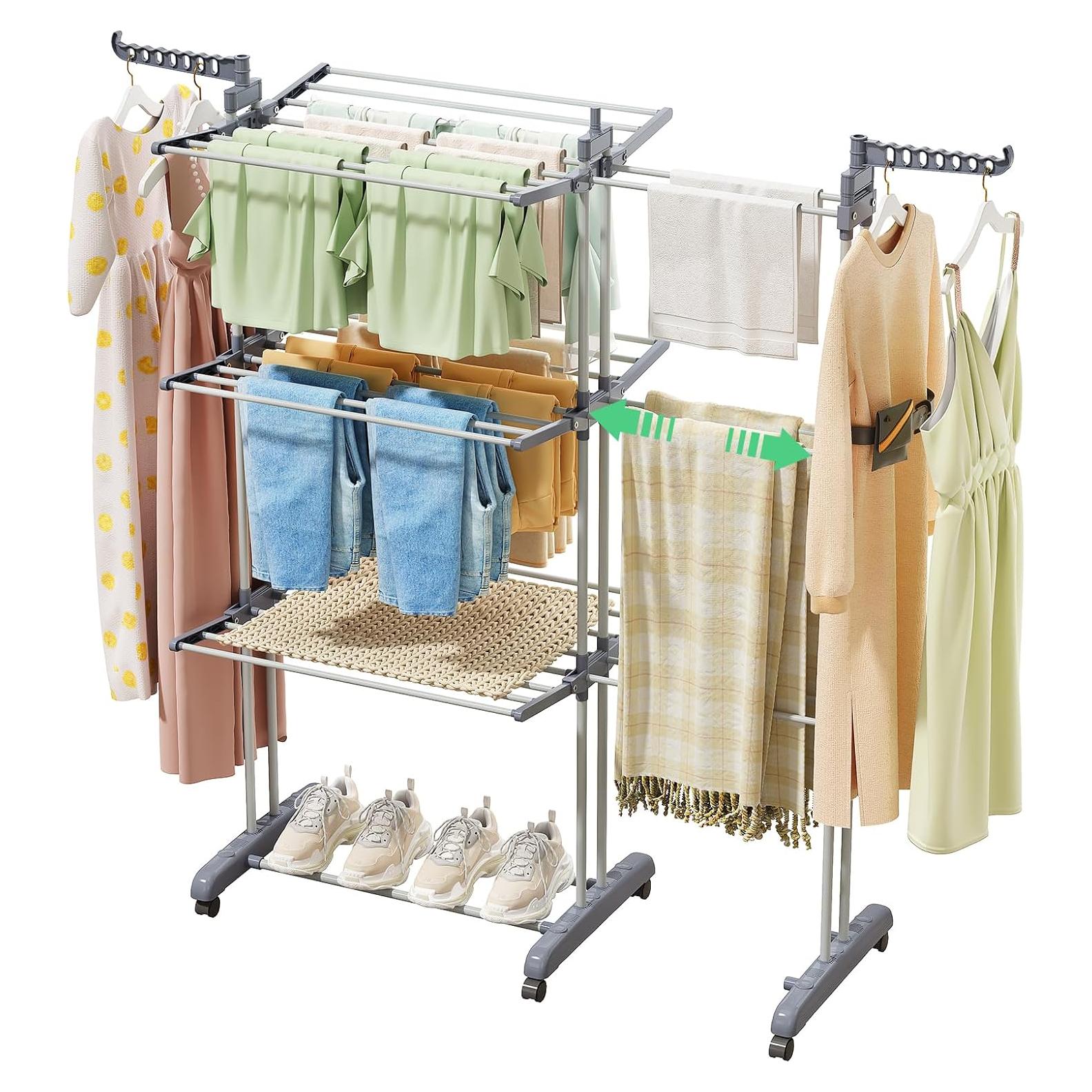 Perchero Plegable Kitstorack de Acero Inoxidable 4 Niveles 64 cm