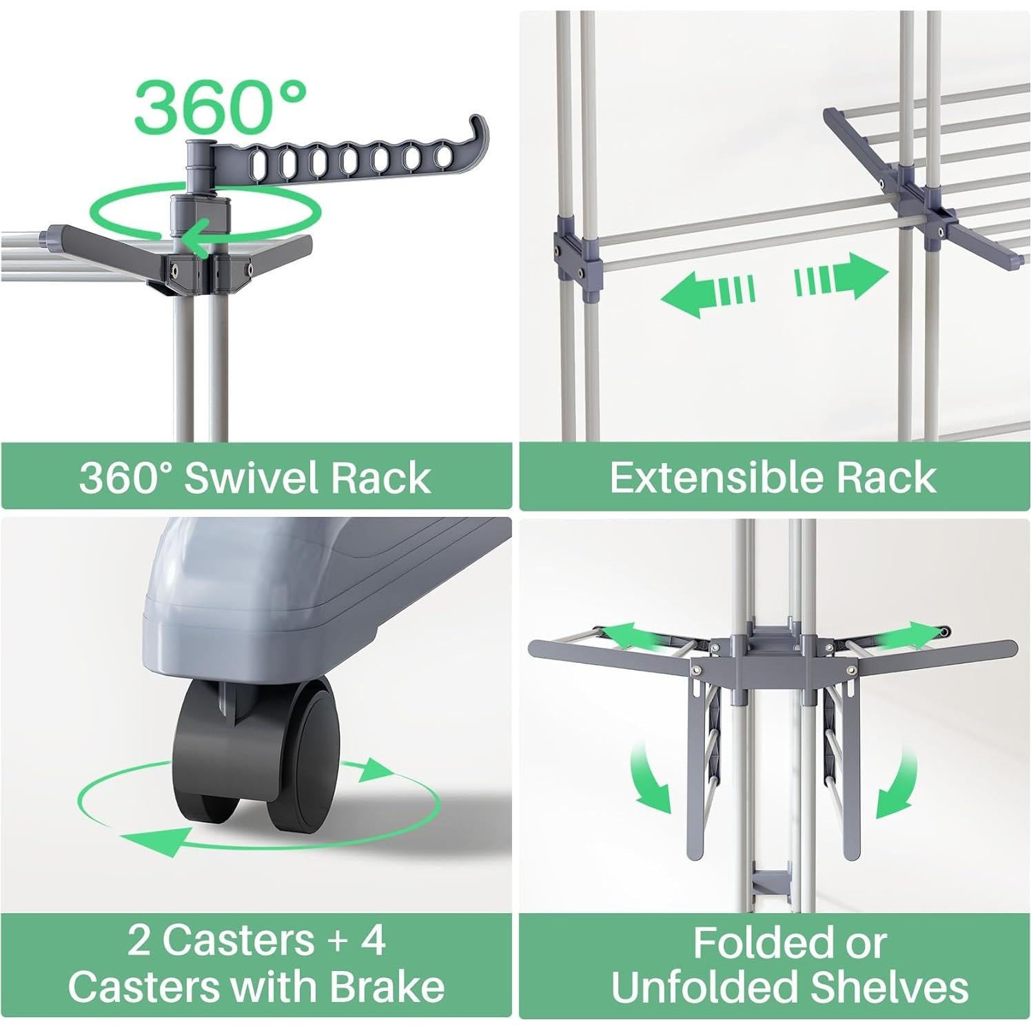Perchero Plegable Kitstorack de Acero Inoxidable 4 Niveles 64 cm