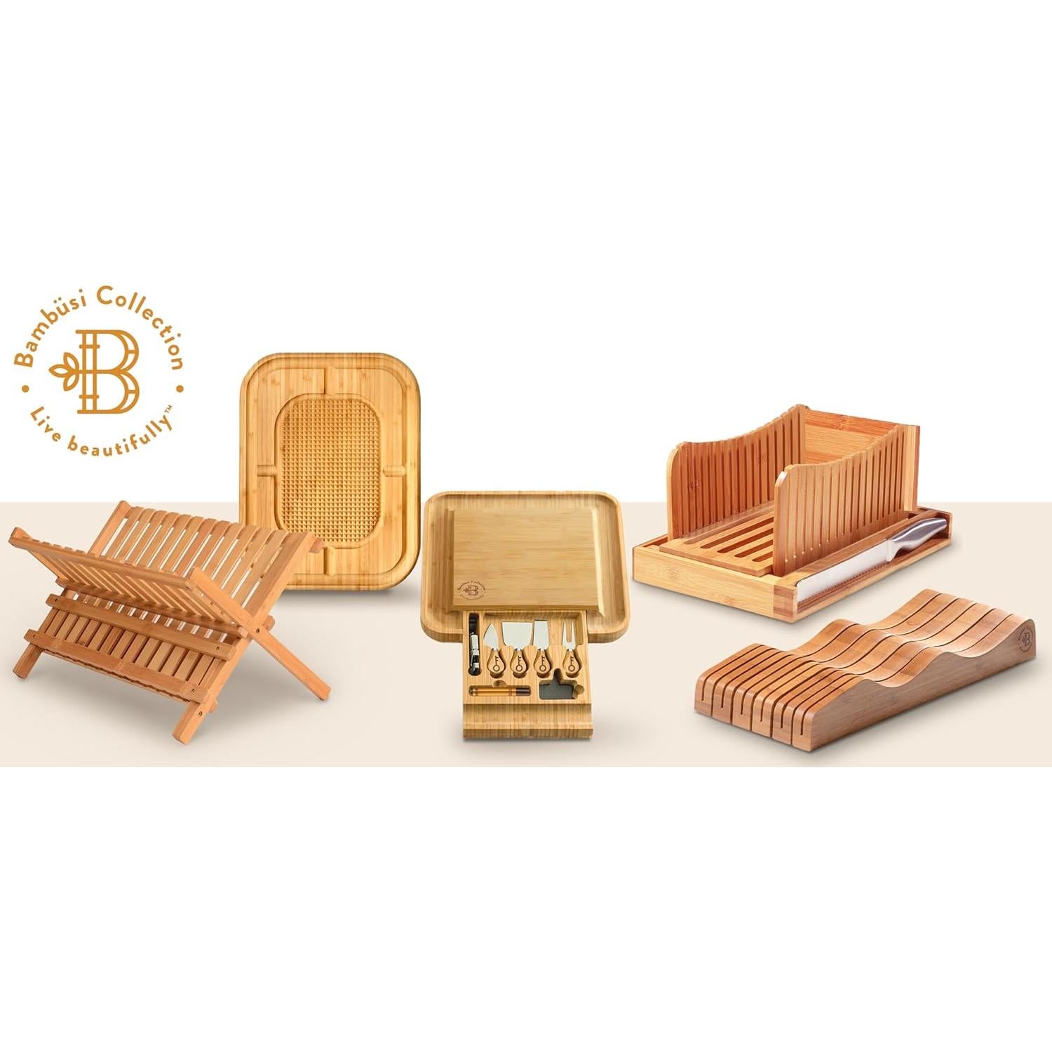 Escurridor de Platos Plegable Bambúsi 2 Niveles 44.5x29.2cm