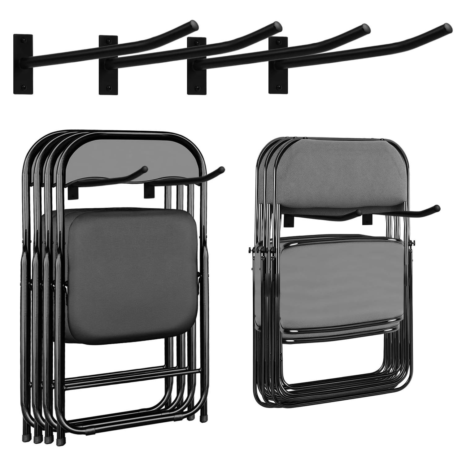 Estante de Almacenamiento para Sillas Plegables MEIPEIQIZHI Negro