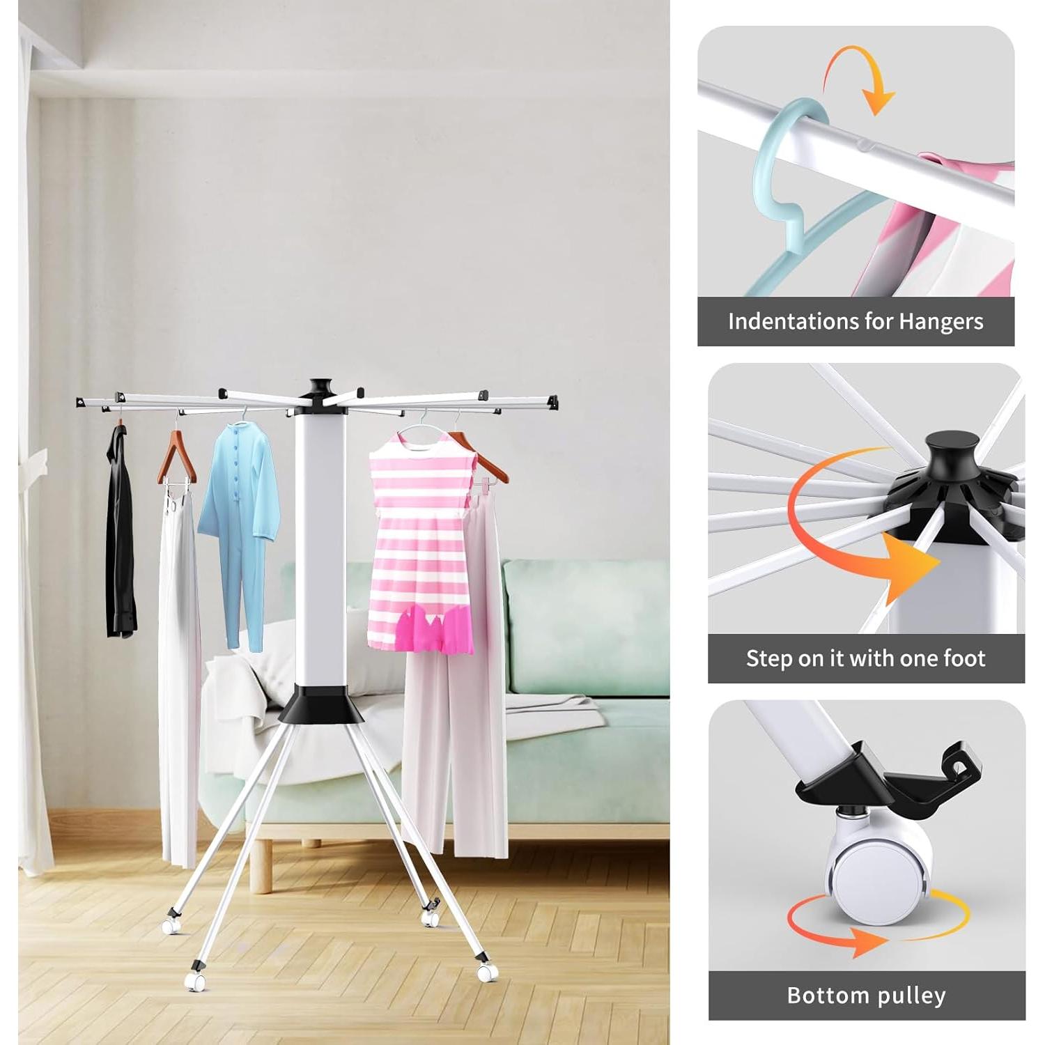 Estante Plegable para Secar Ropa Fendia FCD01 30kg Blanco