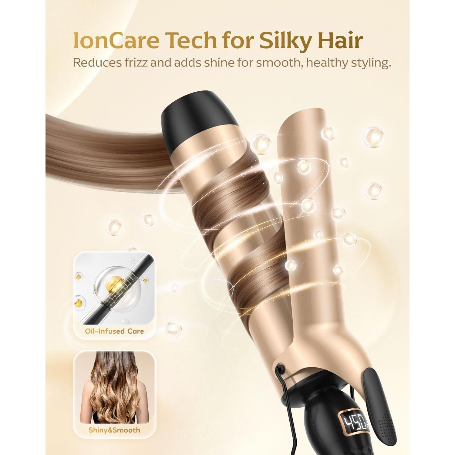 Plancha de Rizos Mooqlizz 2" Cerámica 12 Temperaturas Negro