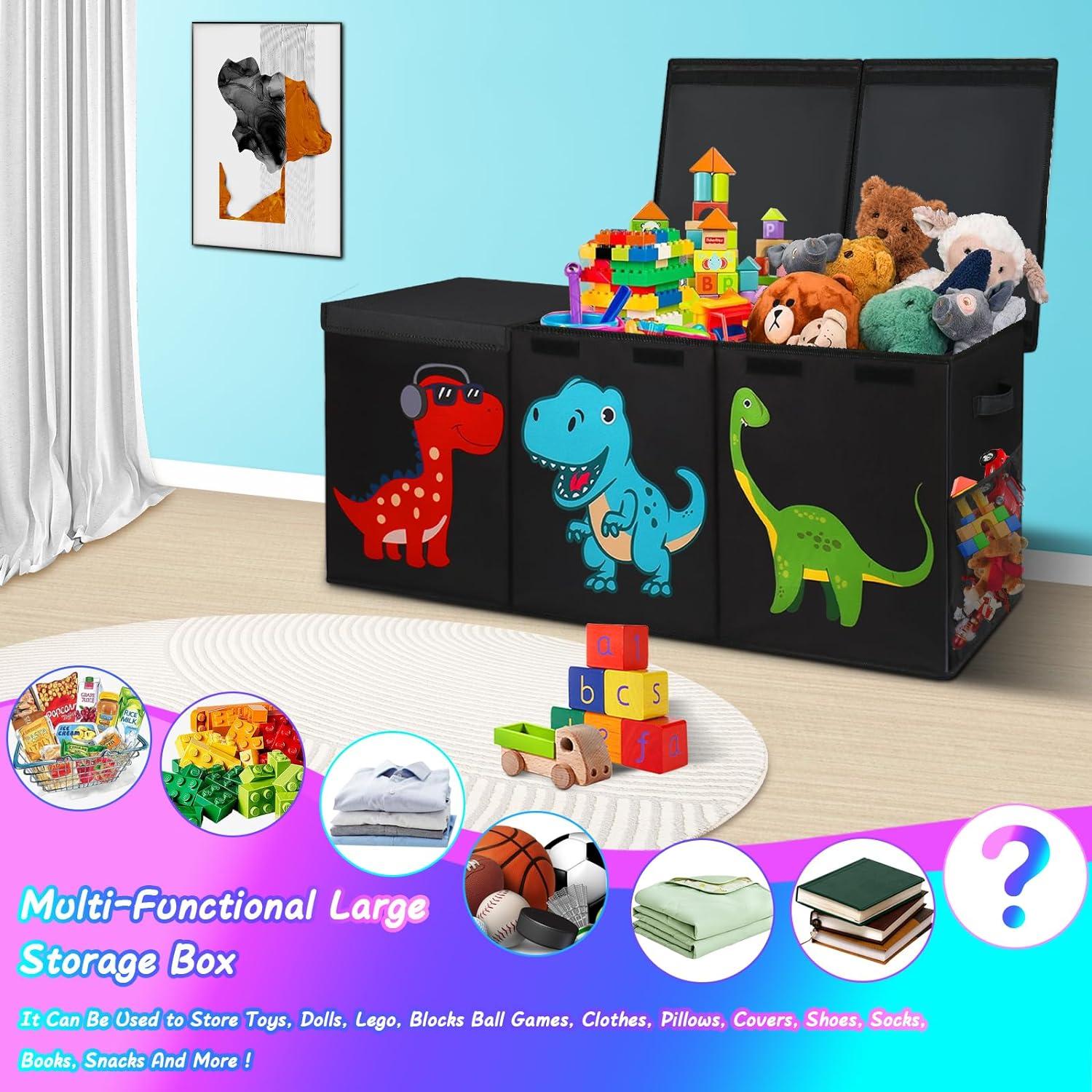 Caja de Juguetes Extra Grande Mabahoo 150L Plegable Dinosaurio