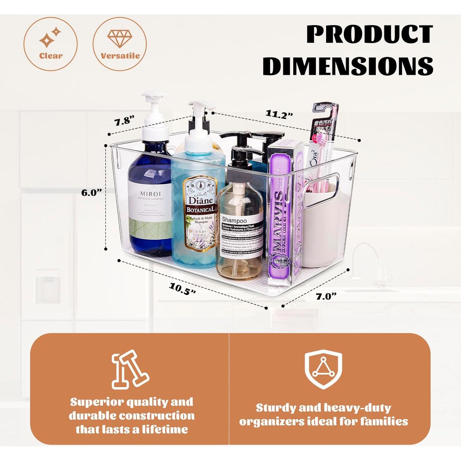 Organizadores de despensa Joymeezo - 6 bins plásticos transparentes