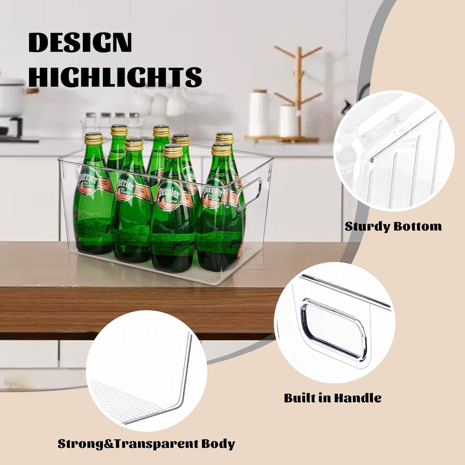 Organizadores de despensa Joymeezo - 6 bins plásticos transparentes