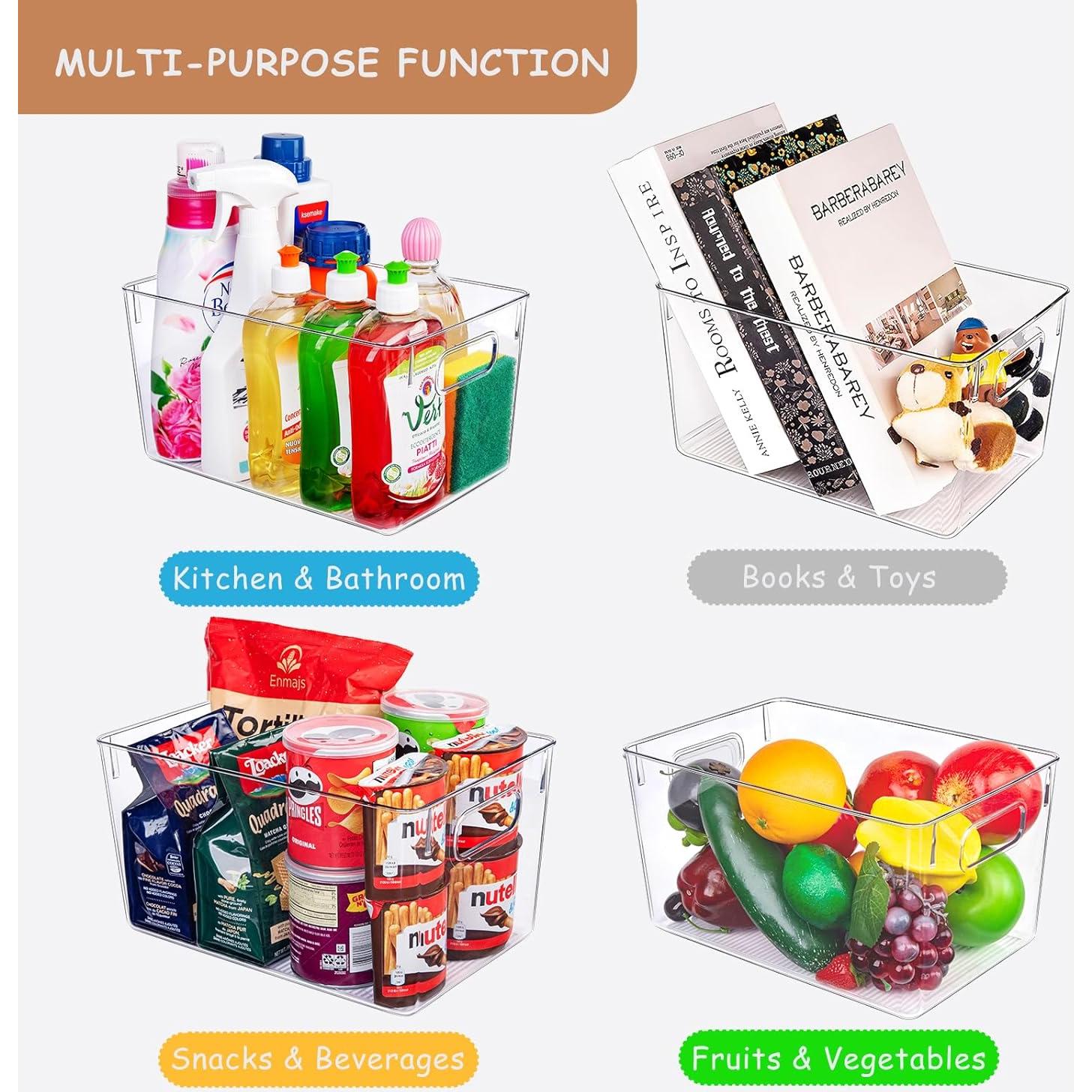Organizadores de despensa Joymeezo - 6 bins plásticos transparentes