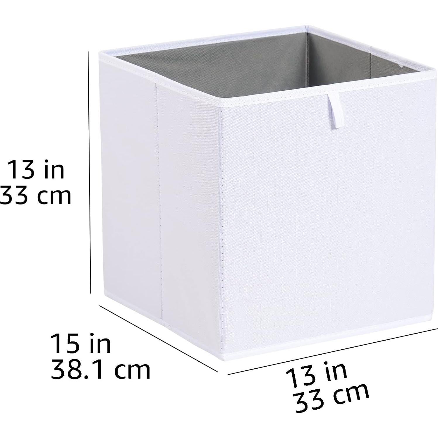 Cajas Organizadoras Plegables Amazon Basics, 6 Unidades, 33x38x33 cm, Blancas