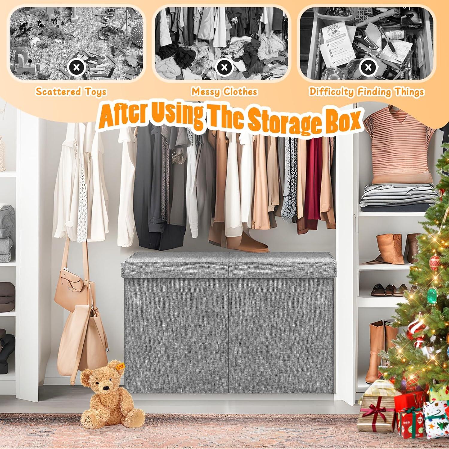 Caja de Almacenamiento de Juguetes Rocamdo 90L Gris