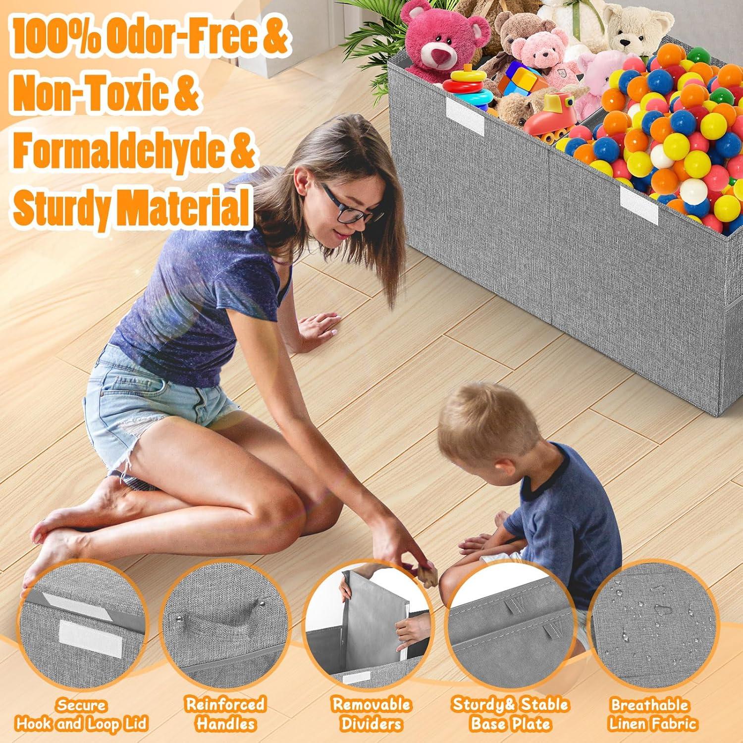 Caja de Almacenamiento de Juguetes Rocamdo 90L Gris