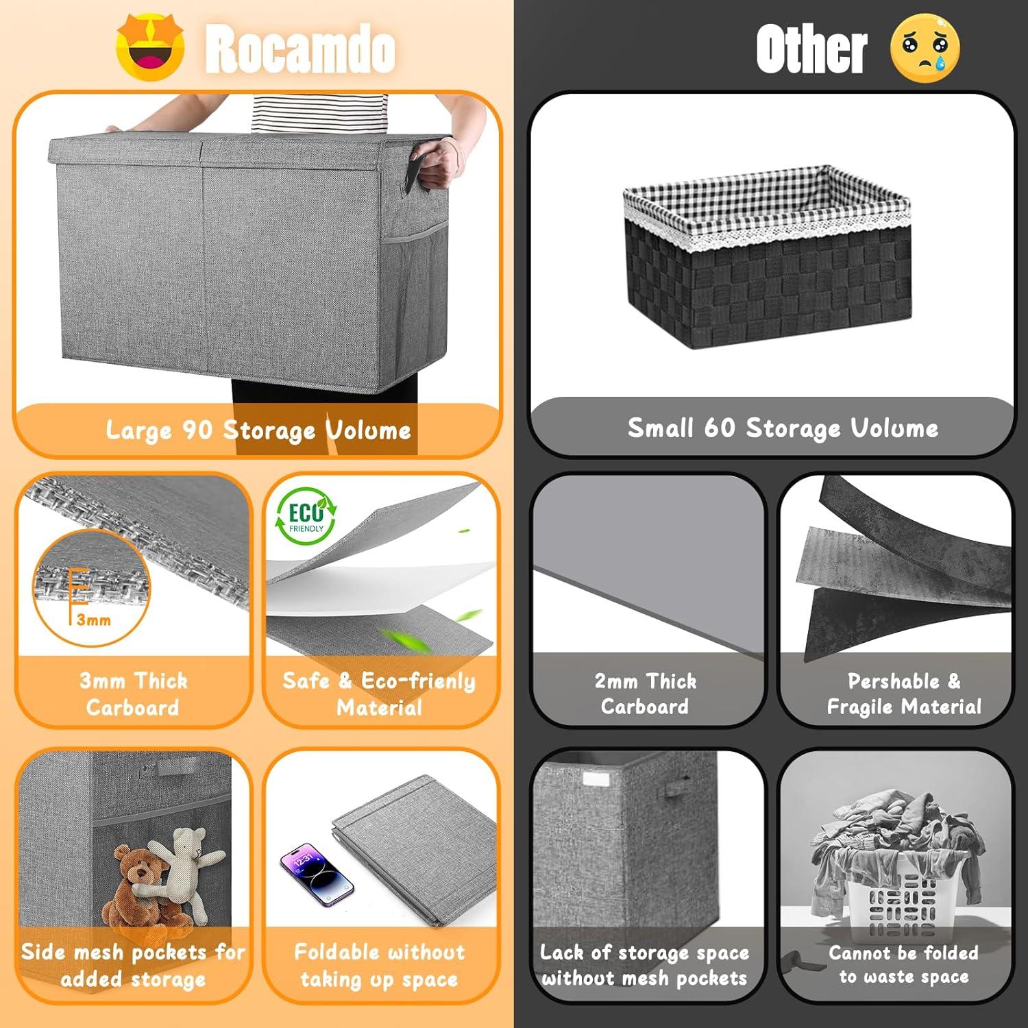 Caja de Almacenamiento de Juguetes Rocamdo 90L Gris