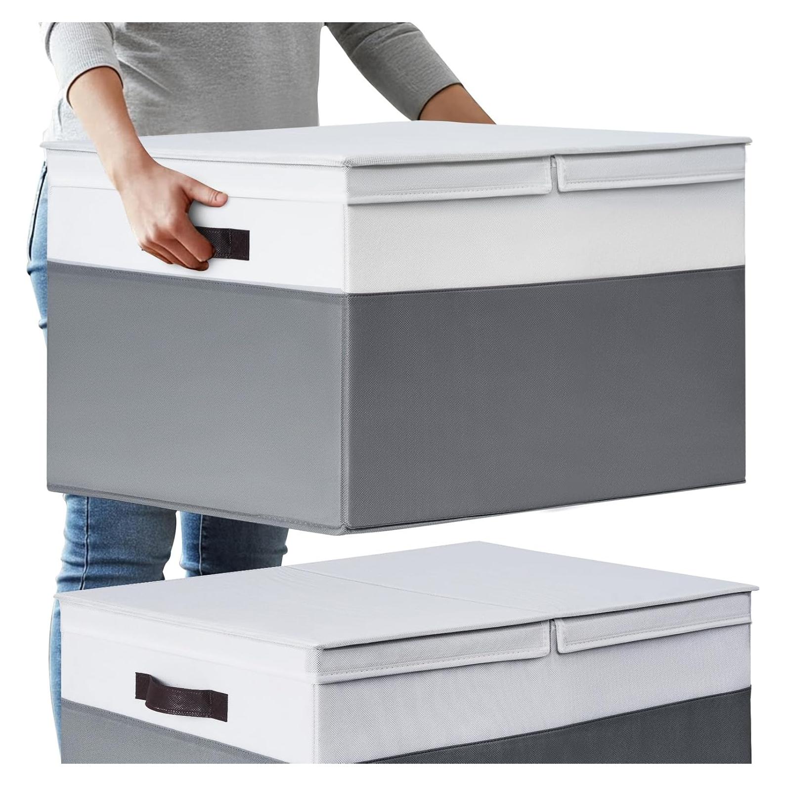 Cestas de Almacenamiento Jumbo Criusia 2 Pack 70L con Tapa