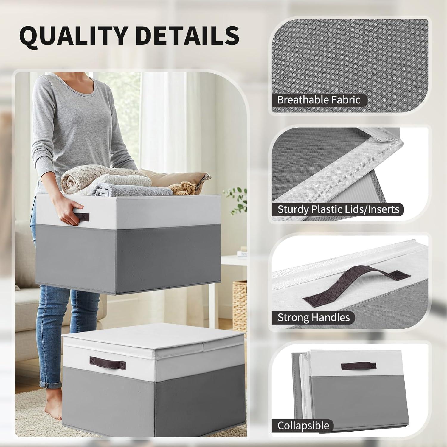 Cestas de Almacenamiento Jumbo Criusia 2 Pack 70L con Tapa