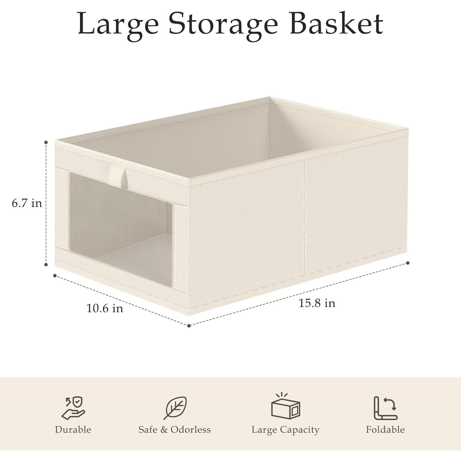 Organizadores de Closet de Lino Criusia - Paquete de 4 Beige