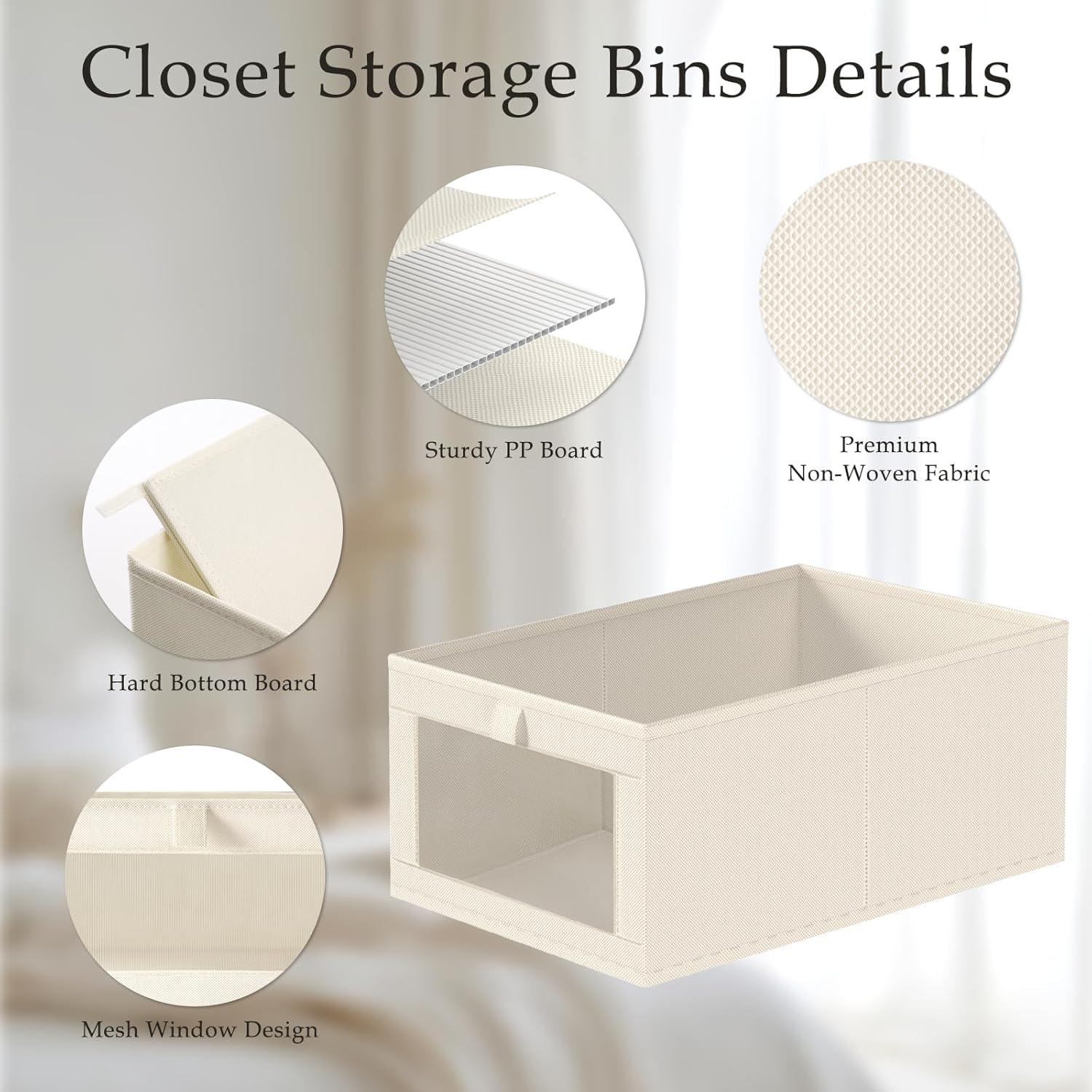 Organizadores de Closet de Lino Criusia - Paquete de 4 Beige