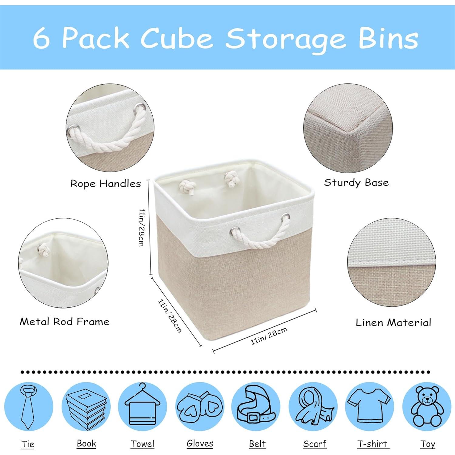 Paquete de 6 Cajas de Almacenamiento Cubo 28 cm MANCHUANG