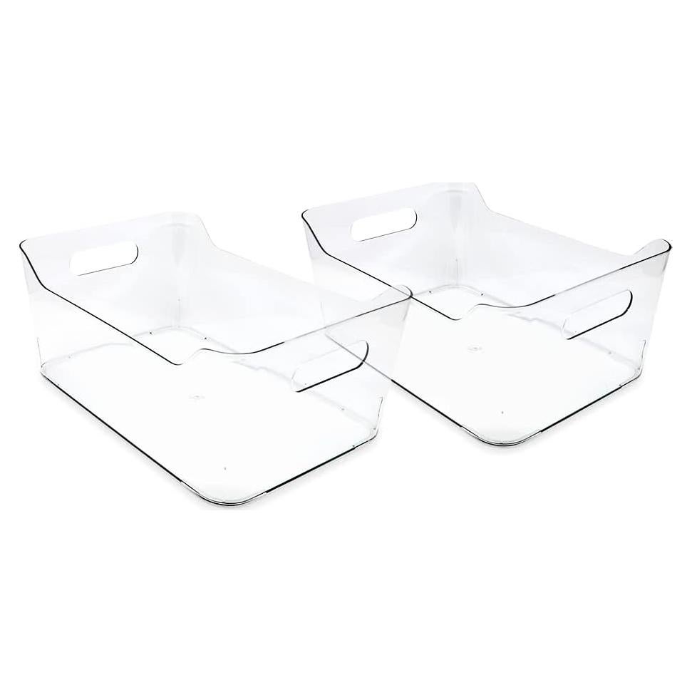 Juego de 2 Cajas de Almacenamiento Transparentes Isaac Jacobs 34.3x25.4x15.2 cm