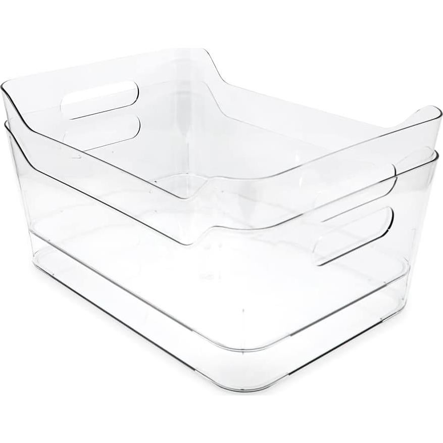 Juego de 2 Cajas de Almacenamiento Transparentes Isaac Jacobs 34.3x25.4x15.2 cm