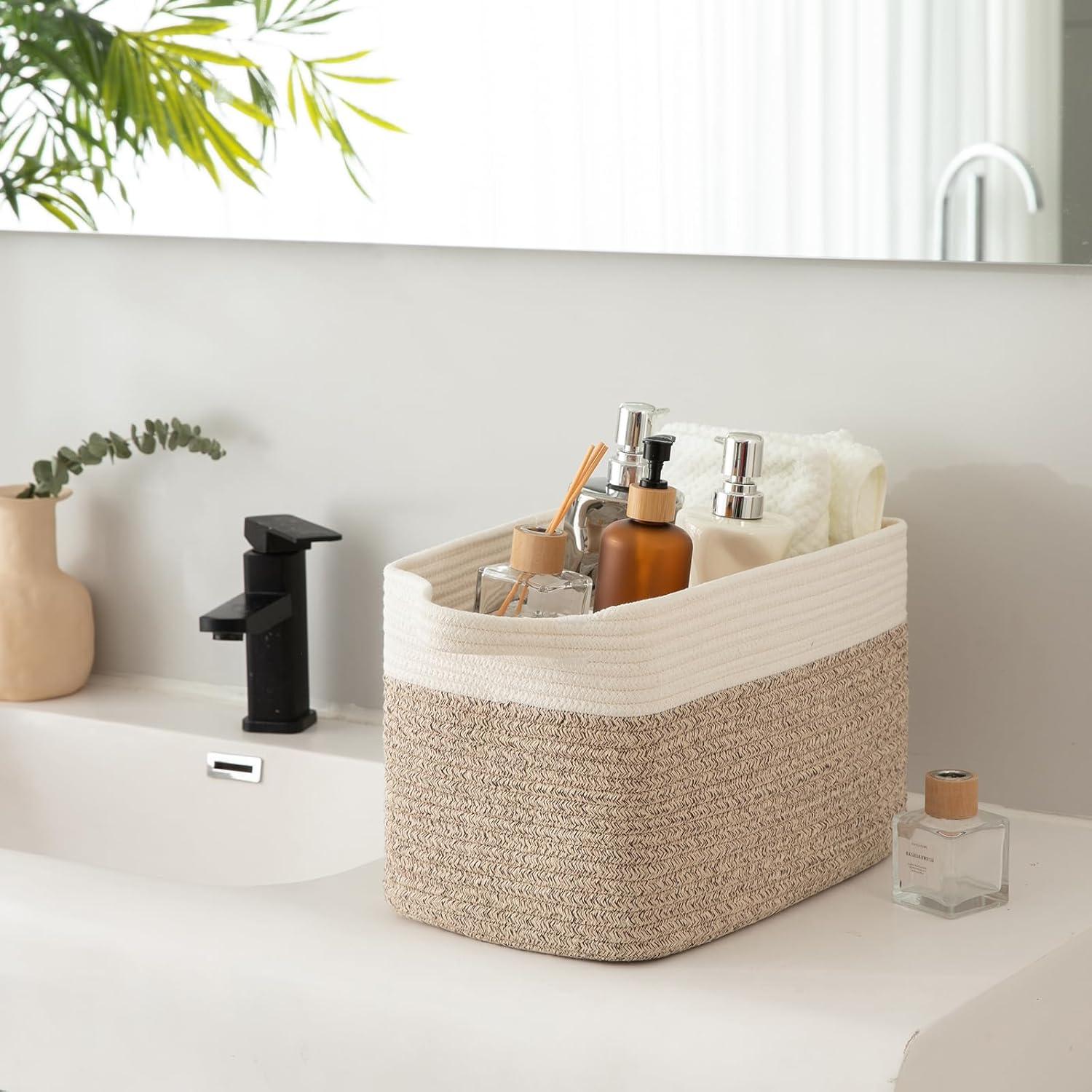 Cestas de Almacenamiento OIAHOMY 3 Piezas Algodón 33x25x22cm