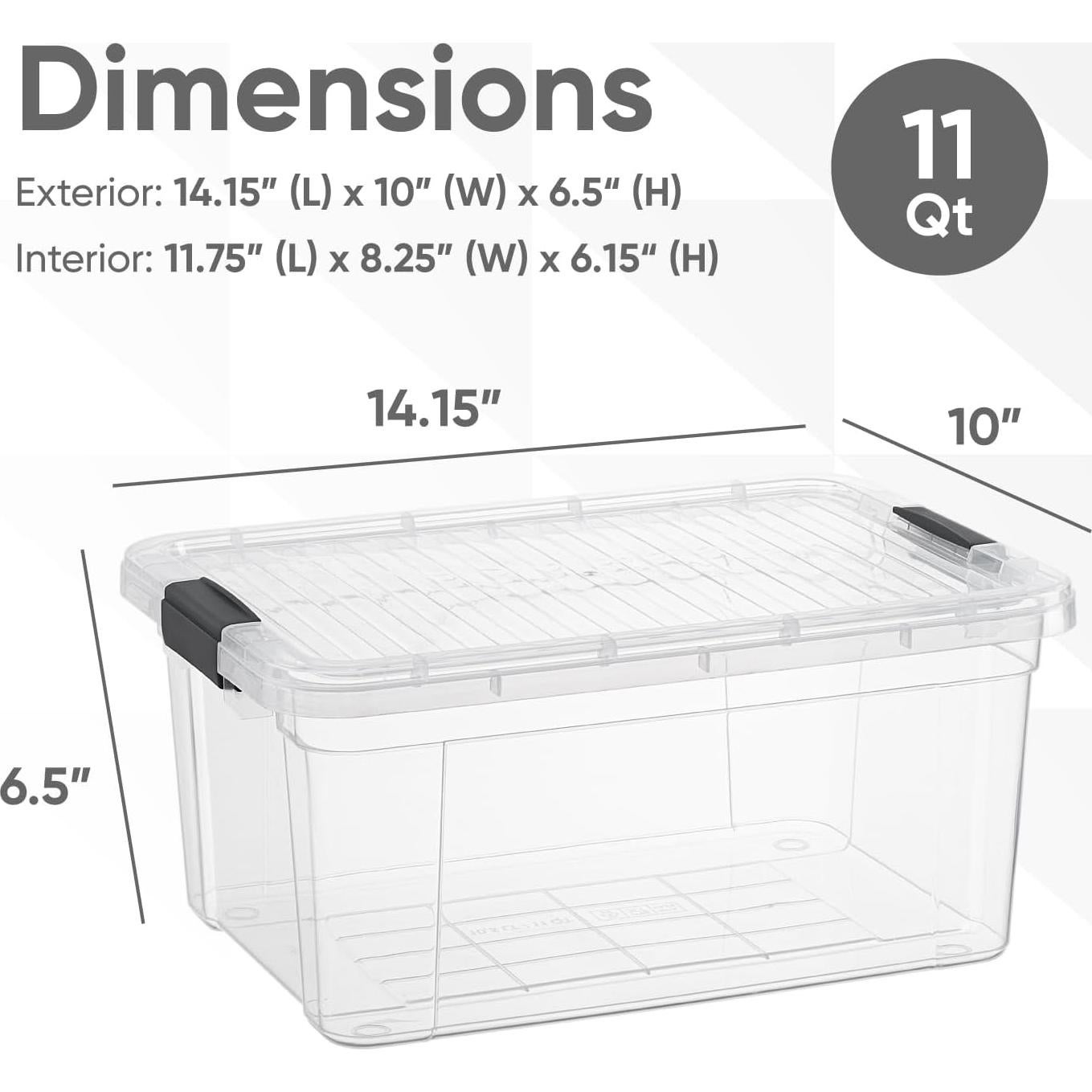 Bin de Almacenamiento Superio 10.43L Transparente Apilable