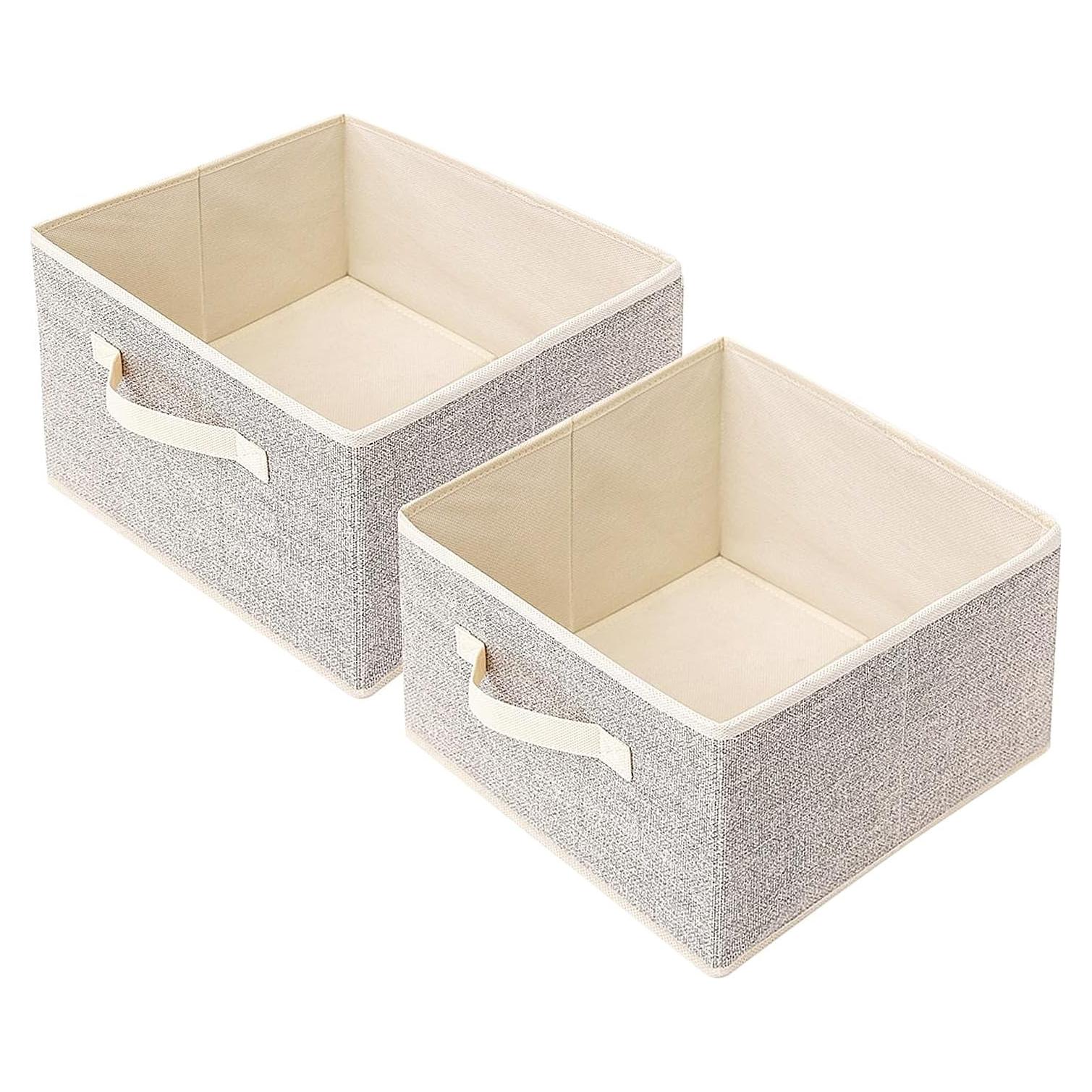 Cestas de Almacenamiento EITMOW 27.94x27.94x19.81cm Beige 2Pcs