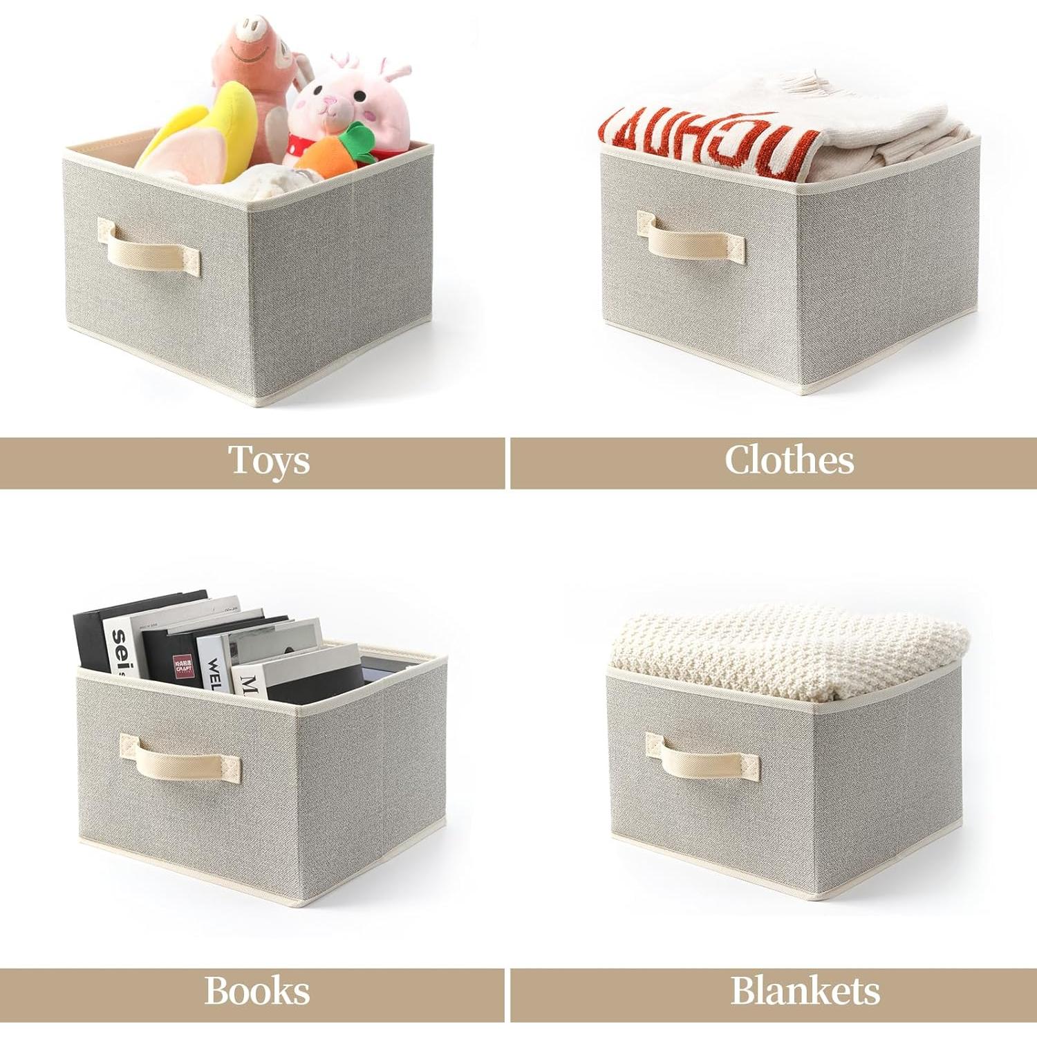 Cestas de Almacenamiento EITMOW 27.94x27.94x19.81cm Beige 2Pcs