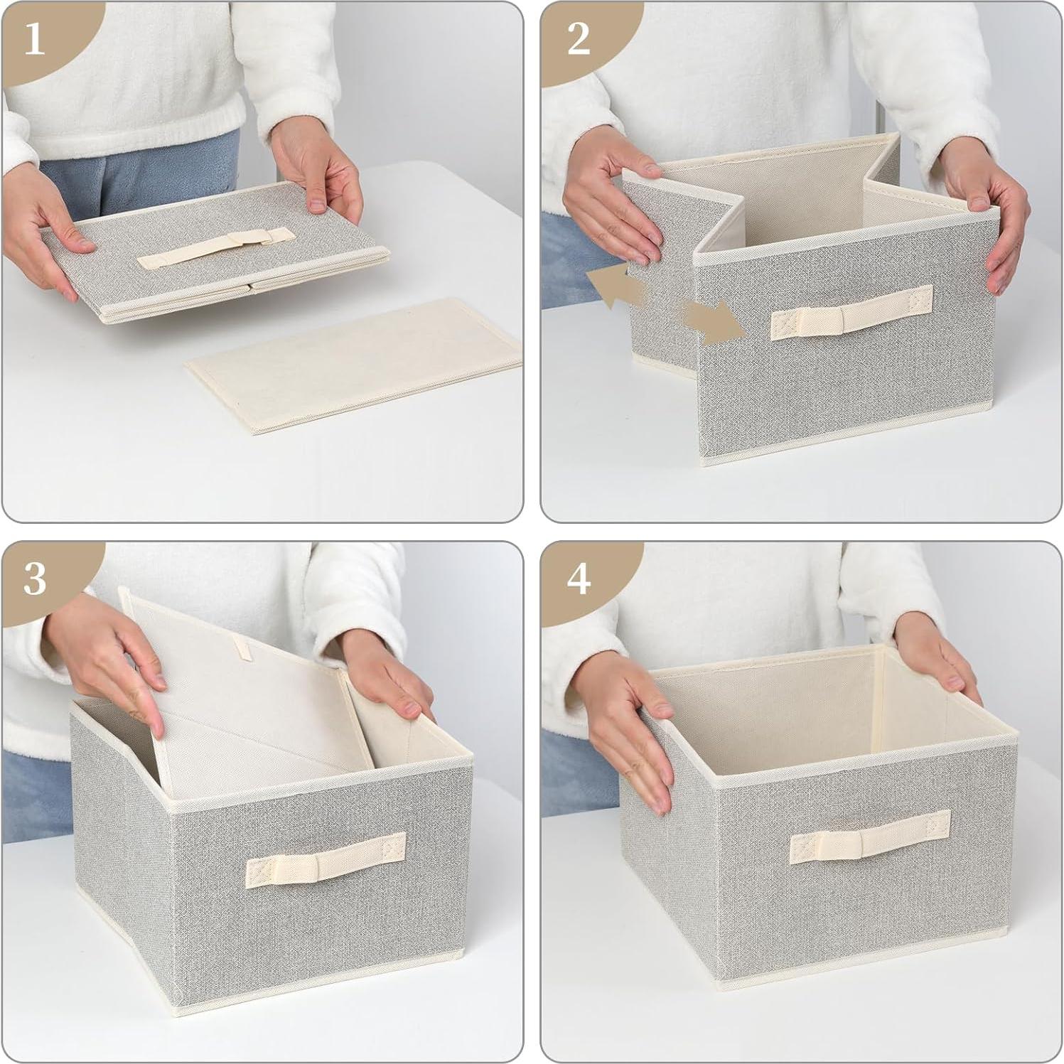 Cestas de Almacenamiento EITMOW 27.94x27.94x19.81cm Beige 2Pcs