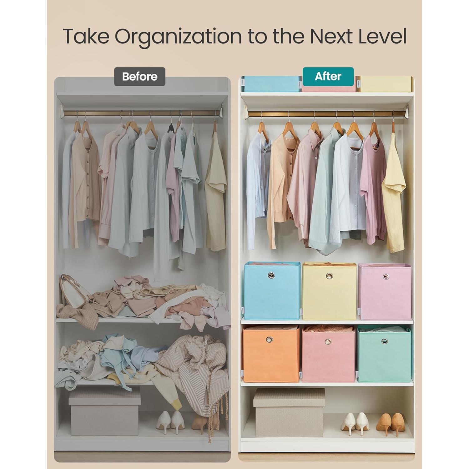 Set de 6 Cajas de Almacenamiento Plegables SONGMICS 26x26x28 cm