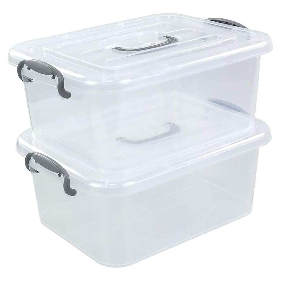 Kekow 2-Pack Caja de Almacenamiento Plástica 8L Transparente