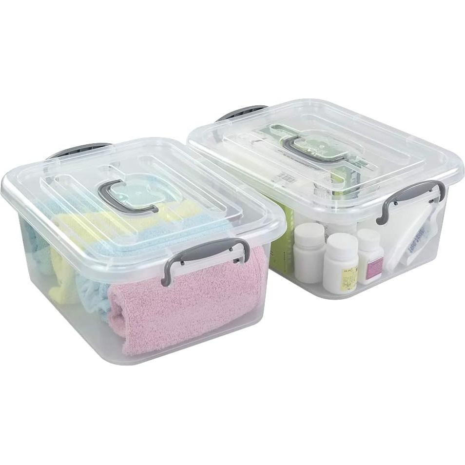 Kekow 2-Pack Caja de Almacenamiento Plástica 8L Transparente