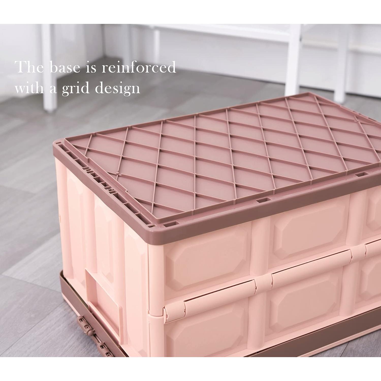 Cajas de Almacenamiento Plegables JUJIAJIA 30L Rosa 2-Pack