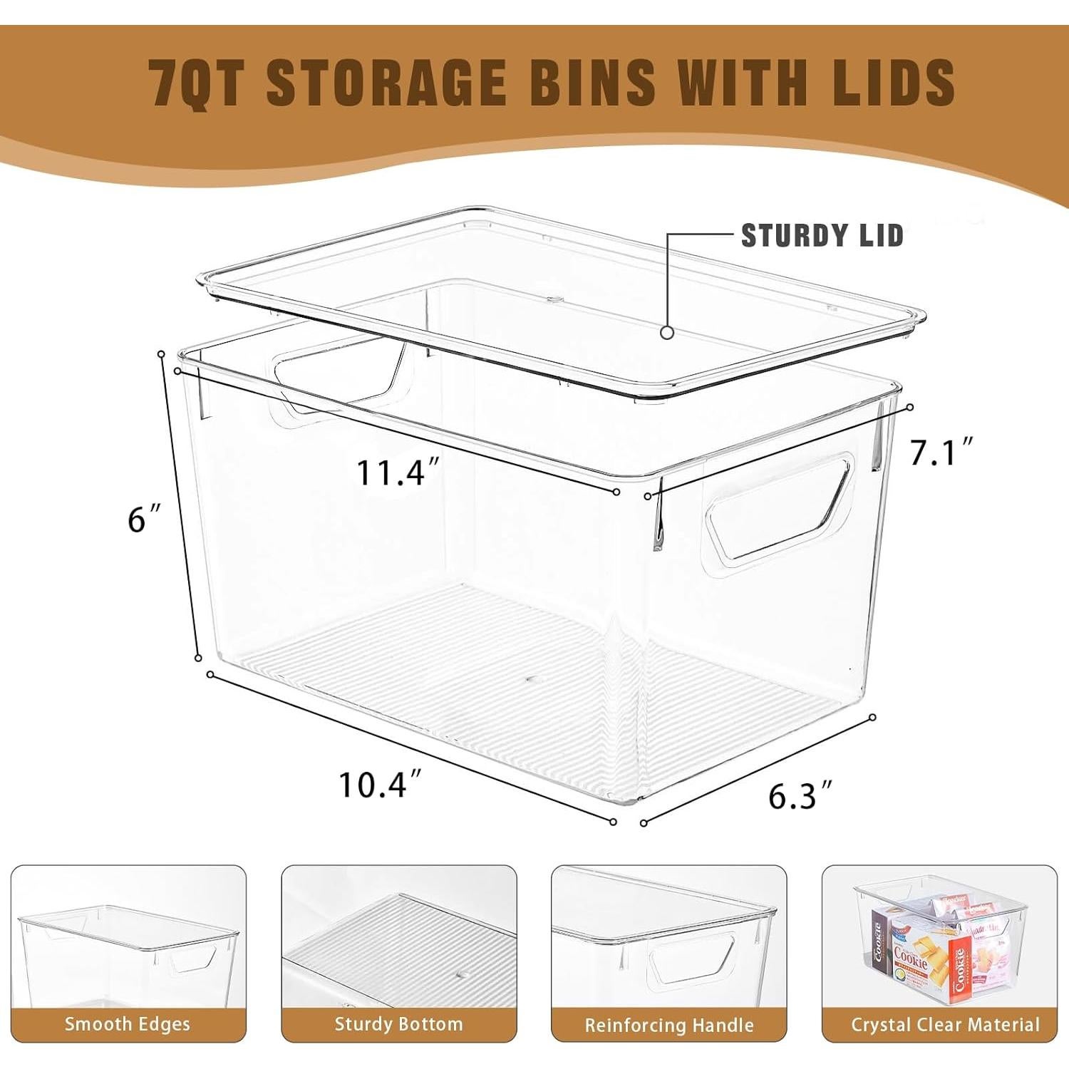 Paquete de 6 Contenedores de Almacenamiento Freebat 6.6L