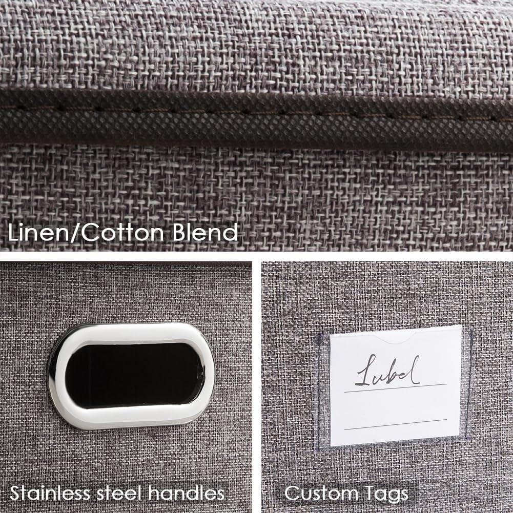 Cajas de Almacenamiento Plegables PRANDOM 45x30x30 cm Gris 3-Pack