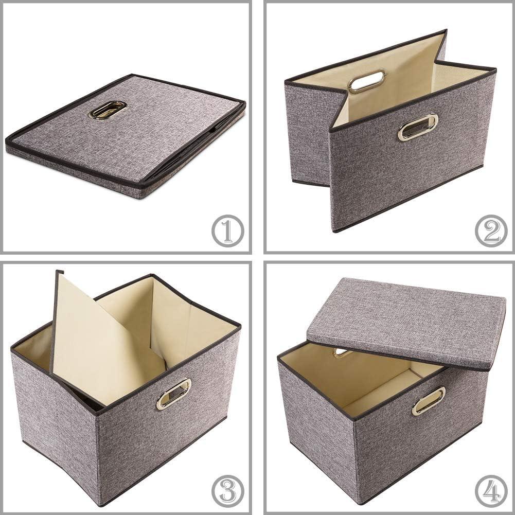 Cajas de Almacenamiento Plegables PRANDOM 45x30x30 cm Gris 3-Pack