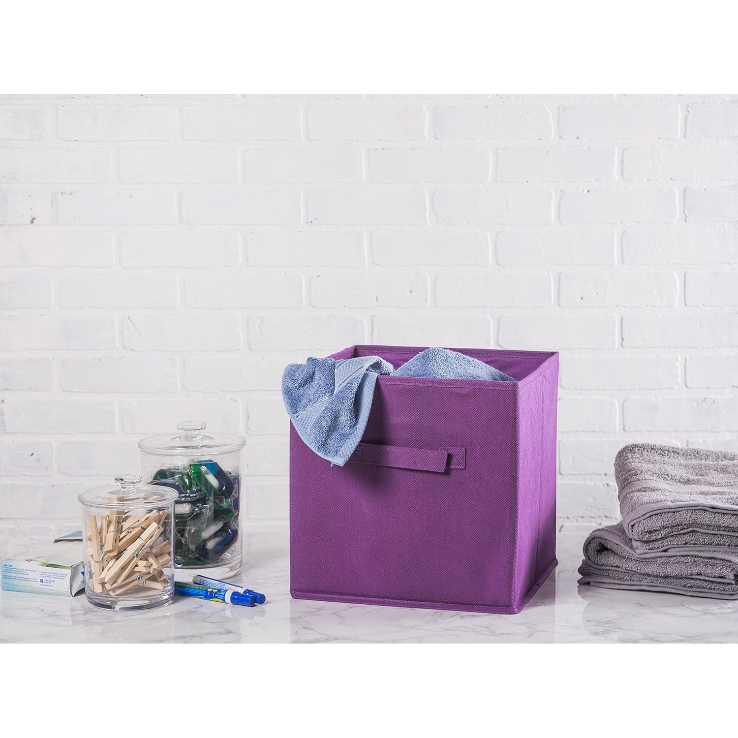 Cajas de Almacenamiento DII 4 Piezas 28x28x28 cm Berenjena