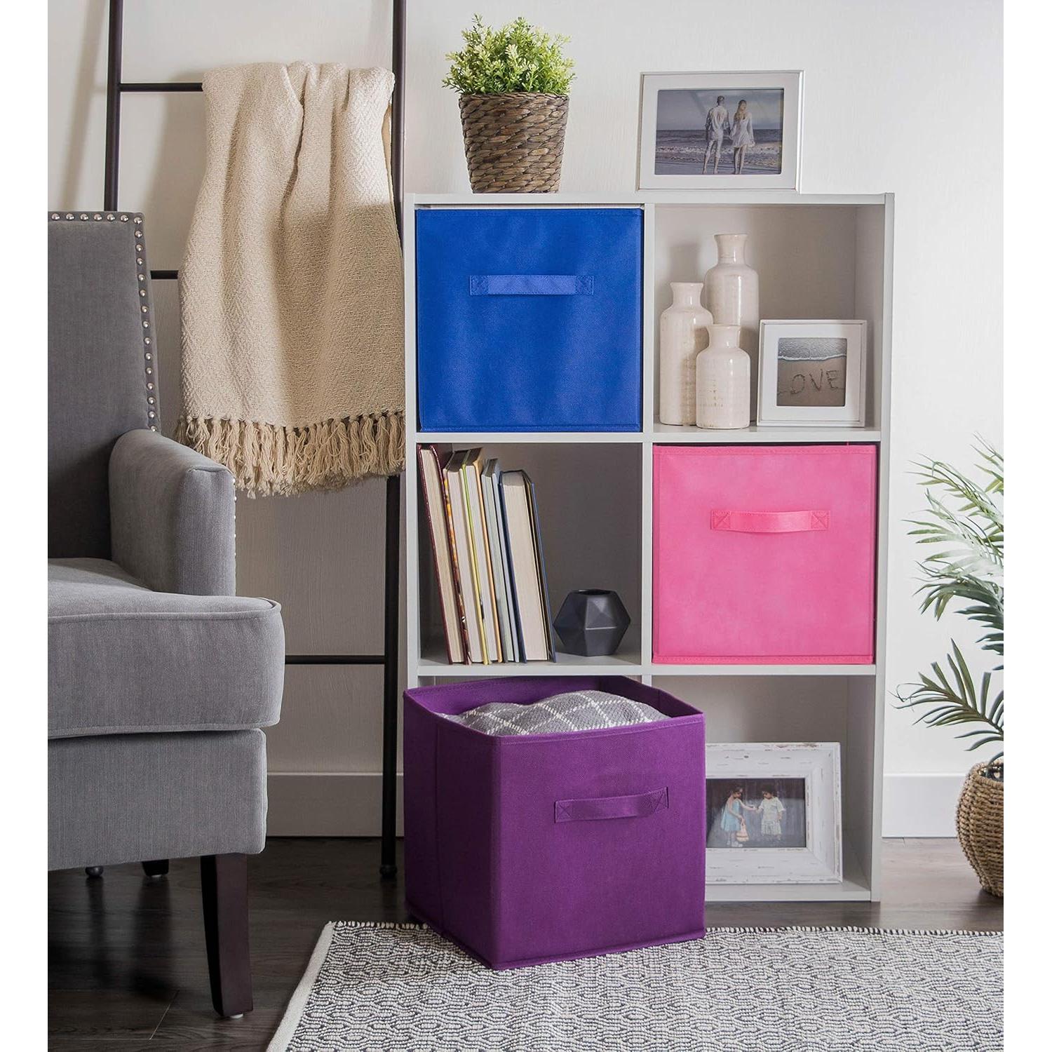 Cajas de Almacenamiento DII 4 Piezas 28x28x28 cm Berenjena